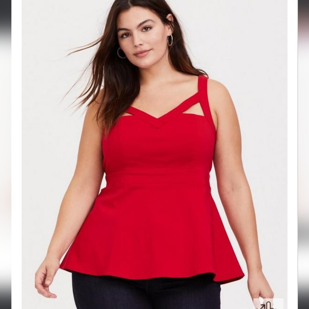 Torrid - Red peplum top